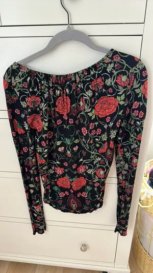 Free People Top Long Sleeve Floral Small thumbnail 1