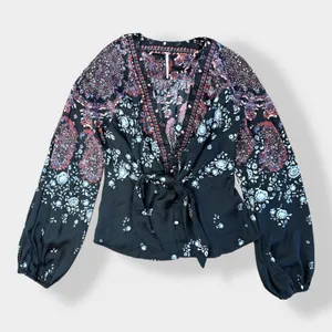 Free People Run Free Top in Black night combo‎ size S thumbnail 1