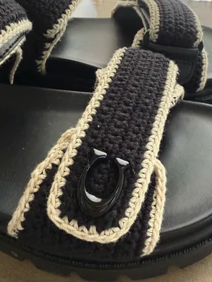 NWOT Coach Brynn Sandals in Black Crotchet Size 5.5 thumbnail 6