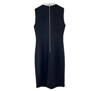 Calvin Klein‎ Black White Bow High Neck Sleeveless Stretch Crepe Sheath Dress 8 thumbnail 5