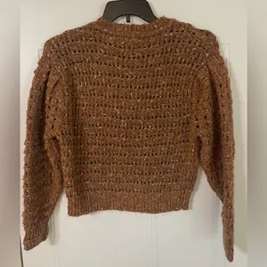 Women's Universal Threads. Chunky Loose Knit Brown Crop Sweater Small Oversized thumbnail 4