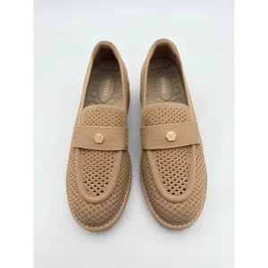 Vivaia Francesca Platform Chunky Heel Penny Minimalist Nude Peach Mesh Loafer 8 thumbnail 5