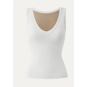 OGL Move Womens White Ribbed V-Neck Tank Top Sleeveless Camisole Knit Shirt XS thumbnail 5