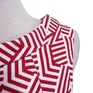 Boden Red Off White Geometric Sleeveless Flap Neck Woven Fit Flare Martha Top 10 thumbnail 3