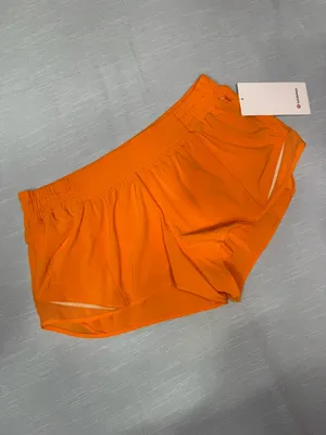 Lululemon Hotty Hot Low Rise Athletic Shorts Lit Orange Size 12 NWT thumbnail 5