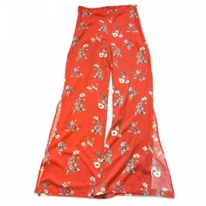 NEW William B Orange Floral Whimsigoth High-Rise Wide Leg Side-Split Pant — SM thumbnail 2