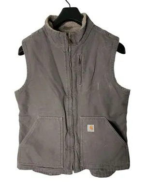 Carhartt sherpa vest mauve gray women's size medium thumbnail 1