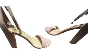 Lulus Taylor‎ Blush Suede Ankle Strap Block Heels Sandals Pink Size 6.5 thumbnail 1