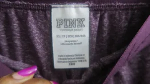 PINK Victoria's Secret loungewear sweat pants with pockets in purple size xs. thumbnail 7