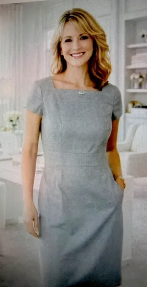 banana republic Woman’s dress 12 gray career cocktail sheath silhouette classic thumbnail 1