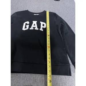 GAP Women's Black Logo Crewneck Cropped Sweatshirt Sz S thumbnail 3