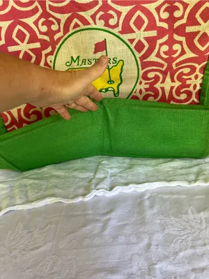 Masters Pink & Green Patterned Tote Bag with Yellow Logo thumbnail 4