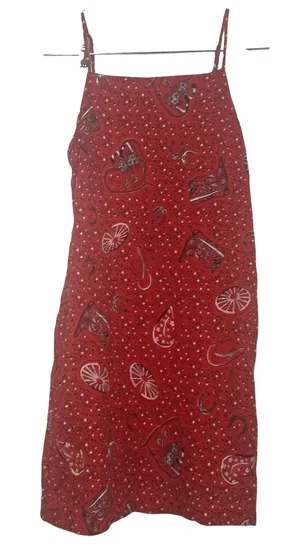 Manteau Red Western Print Mini Dress Medium Cowboy Boot Horseshoe country thumbnail 1