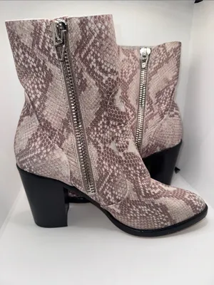Dolce Vita Samie Leather Boots Bootie w Embossed Snake Print Women’s 9.5 thumbnail 5