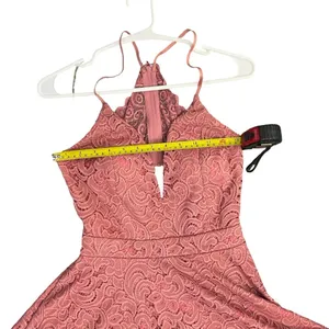 TRAC Pink Lace Halter Mini Dress Size M NWT thumbnail 6
