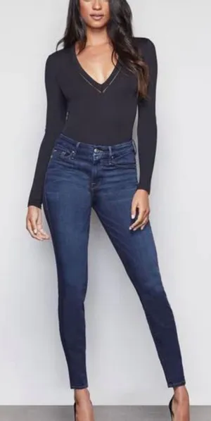 Good American High Rise Good Legs GAGL103 in Dark Blue089 Size 4 27 thumbnail 1