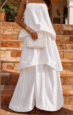 NWOT Show Me Your Mumu Ella Tiered Maxi Dress size XL white ivory satin thumbnail 1