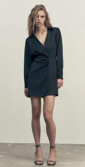 Zara SATIN WRAP DRESS thumbnail 2