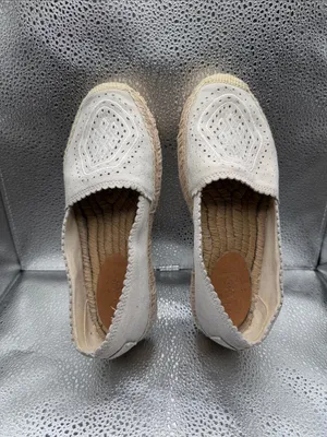 UGG Heidi Perf Cream Perforated Espadrille Slip-On Flats thumbnail 3
