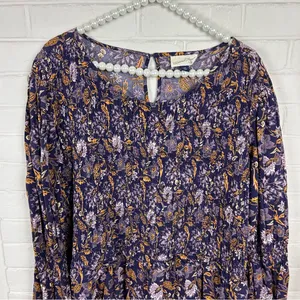 Universal Thread Purple Floral Smocked Dress Size 2X thumbnail 4