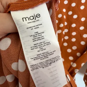 Maje polka dot long sleeve knee length wrap dress‎ size 1 (their small) thumbnail 8