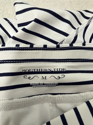 Southern Tide White and Navy Striped Skater Skirt Size‎ M thumbnail 9