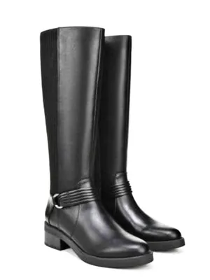 Lifestride Brighton Black Leather Knee-High Riding Boots in Black, Size 8, NEW thumbnail 8
