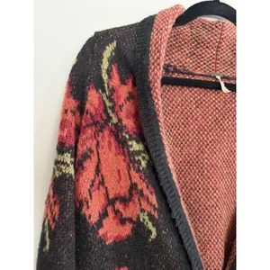 Free People Flower Power Boho Cardigan Sweater Women's Size Medium‎ thumbnail 7