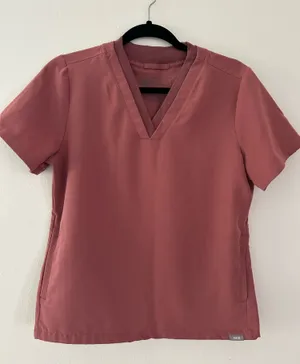 Figs Oran Scrub Top Womens S Pink Short Sleeve Pockets thumbnail 1