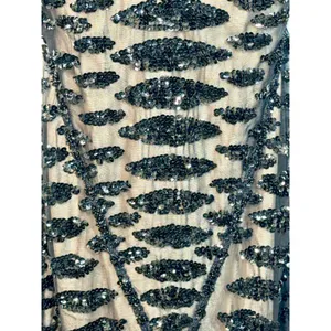 NWT Mandalay Black Silk Beaded Sequin Short Midi Evening Formal Dress Womens 4 thumbnail 6