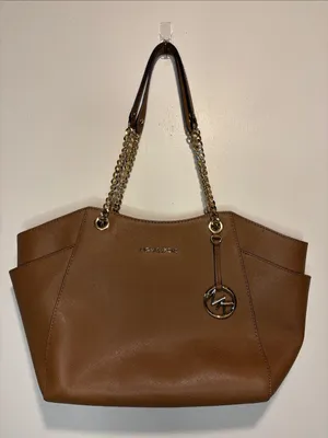 Michael Kors Jet Set Travel Large Bag Chain Straps Brown Full Zip thumbnail 1