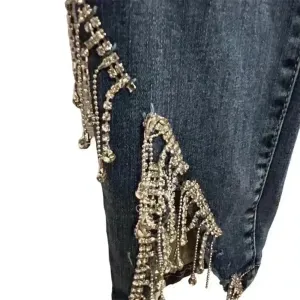 Akira Women's High Rise‎ Skinny Jeans Sparkle Rhinestone Blue Size 9 thumbnail 4
