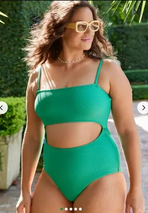 Aerie Jacquard Cut Out Strapless One-Piece Swimsuit Size: S thumbnail 1