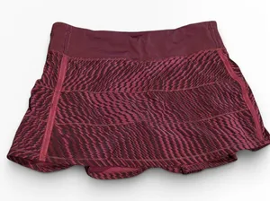 Lululemon Pace Rival Skirt Red Grape Black‎ Pleated Tennis Athletic Skort Size 6 thumbnail 1