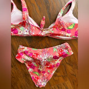 Victoria's Secret Floral Tie-Front Bikini Set in Pink Coral thumbnail 5
