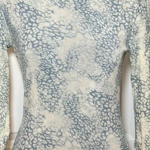 Princess Polly Blue Cream Animal Print Mesh Long Sleeve Size 4 Boho Indie Y2K thumbnail 3