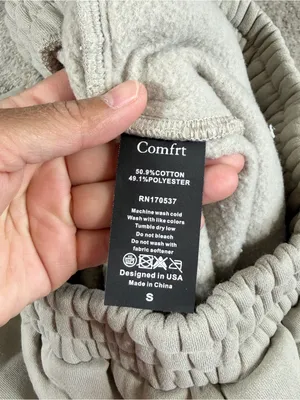 Comfrt Women’s Tranquil Sweatpants Jogger Oversized Heavyweight Fleece Cement S thumbnail 10