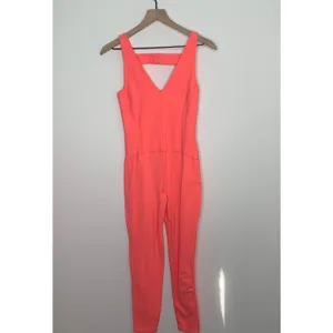 FP Movement Never better Strappy Back Jumpsuit Neon Coral Womens Small thumbnail 3