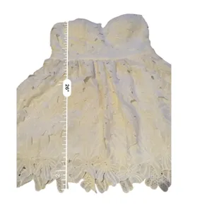Y2K‎ Akira Chicago Black Label Dress Womens Medium Ivory Lace Strapless Mini thumbnail 12