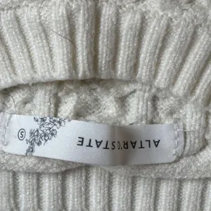 Altar State Cream Cable Knit Balloon Sleeve‎ Cropped Sweater Top Size Small thumbnail 5