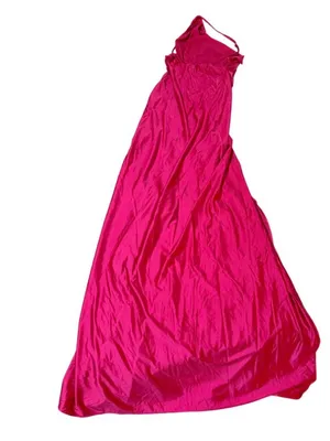 NWT OYS Pink Maxi Dress SZ Small Sexy One Shoulder Formal Statin Ruched Bodycon thumbnail 5