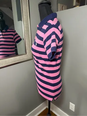 VTG Y2K Ralph Lauren Sport Striped Baby Polo Tee Preppy Medium thumbnail 4