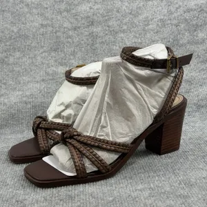 Giani Bernini Size-8.5M Renaee Women's Brown Woven Block Heel Sandals thumbnail 2