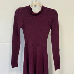 Pamela‎ Love Midi Sweater Dress Women Medium Maroon Long Sleeve A-Line Knit thumbnail 5