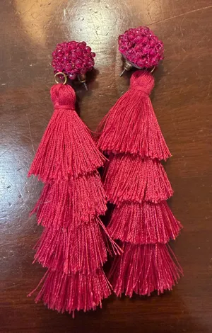 Boutique Tassel Pink Earrings thumbnail 1