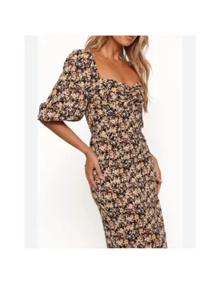 Petal & Pup Oona Midi Dress In Black Ditsy Floral XS nwt HTF thumbnail 5