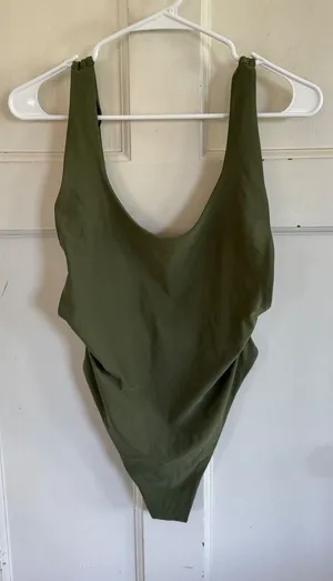 Aerie green scoopneck one‎ piece swimsuit size large thumbnail 1