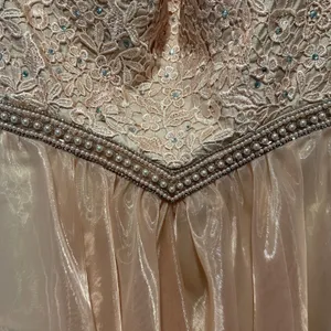 Abby Paris Lace Rhinestone Pearl Strapless Mini Dress Party Cocktail Prom Size 8 thumbnail 5