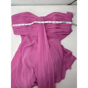Dessy Collection Strapless Empire Waist Chiffon Gown in Orchid Pink Size 14 NWOT thumbnail 11