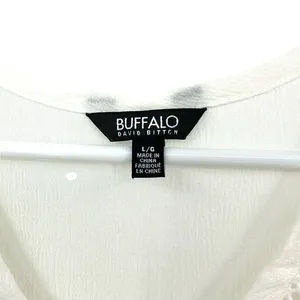 Buffalo by David Bitton size large white v neck‎ t-shirt tee shirt top blouse thumbnail 4